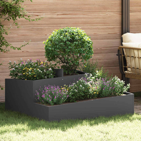 Vaso da giardino Nero 100 x 100 x 50 cm Acciaio