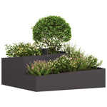 Vaso da giardino Nero 100 x 100 x 50 cm Acciaio