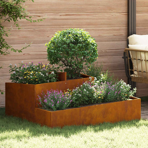 Vaso da giardino Marrone 100 x 100 x 50 cm acciaio corten
