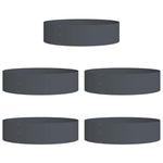 Vasi da giardino 5 pcs Antracite 80 x 80 x 20 cm Acciaio