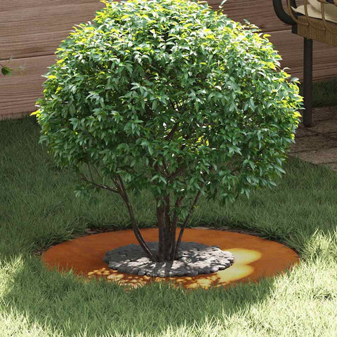 Anelli di Albero Piatto 5 pcs Marrone 30 / 60 cm acciaio corten