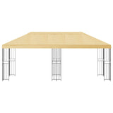 Gazebo con pareti laterali 6 x 3 m Crema Poliestere e Acciaio