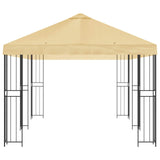 Gazebo con pareti laterali 6 x 3 m Crema Poliestere e Acciaio