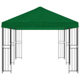 Gazebo con pareti laterali 6 x 3 m Verde Poliestere e Acciaio