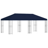 Gazebo con pareti laterali 6 x 3 m Blu Poliestere e Acciaio 190