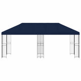Gazebo con pareti laterali 6 x 3 m Blu Poliestere e Acciaio 190