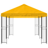 Gazebo con pareti laterali 6 x 3 m Giallo Poliestere e Acciaio