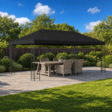 Gazebo con pareti laterali 6 x 3 m Nero Poliestere e Acciaio