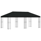 Gazebo con pareti laterali 6 x 3 m Nero Poliestere e Acciaio