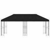 Gazebo con pareti laterali 6 x 3 m Nero Poliestere e Acciaio
