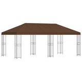 Gazebo con pareti laterali 6 x 3 m Marrone Poliestere e Acciaio
