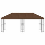 Gazebo con pareti laterali 6 x 3 m Marrone Poliestere e Acciaio