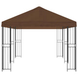 Gazebo con pareti laterali 6 x 3 m Marrone Poliestere e Acciaio