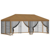 Gazebo con pareti laterali 6 x 3 m Beige Poliestere e Acciaio