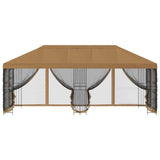 Gazebo con pareti laterali 6 x 3 m Beige Poliestere e Acciaio