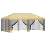 Gazebo con pareti laterali 6 x 3 m Crema Poliestere e Acciaio