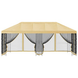 Gazebo con pareti laterali 6 x 3 m Crema Poliestere e Acciaio