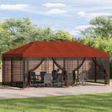 Gazebo con pareti laterali 6 x 3 m Terracotta