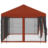 Gazebo con pareti laterali 6 x 3 m Terracotta