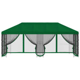 Gazebo con pareti laterali 6 x 3 m Verde Poliestere e Acciaio