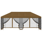 Gazebo con pareti laterali 6 x 3 m Tortora Poliestere e Acciaio
