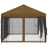 Gazebo con pareti laterali 6 x 3 m Tortora Poliestere e Acciaio