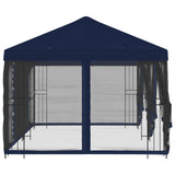Gazebo con pareti laterali 6 x 3 m Blu Poliestere e Acciaio 190