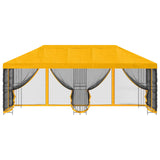Gazebo con pareti laterali 6 x 3 m Giallo Poliestere e Acciaio