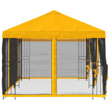 Gazebo con pareti laterali 6 x 3 m Giallo Poliestere e Acciaio