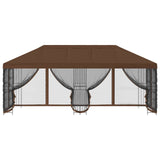 Gazebo con pareti laterali 6 x 3 m Marrone Poliestere e Acciaio