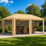 Gazebo da giardino 6 x 3 m Crema Poliestere e Acciaio 190