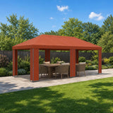 Gazebo da giardino 6 x 3 m Terracotta Poliestere e Acciaio 190