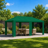 Gazebo da giardino 6 x 3 m Verde Poliestere e Acciaio 190