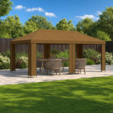 Gazebo da giardino 6 x 3 m Tortora Poliestere e Acciaio 190