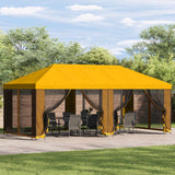 Gazebo da giardino 6 x 3 m Giallo Poliestere e Acciaio 190