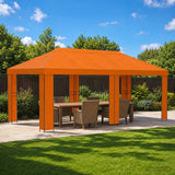 Gazebo da giardino 6 x 3 m Arancione Poliestere e Acciaio 190
