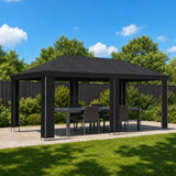 Gazebo da giardino 6 x 3 m Nero Poliestere e Acciaio 190