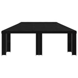 Gazebo da giardino 6 x 3 m Nero Poliestere e Acciaio 190