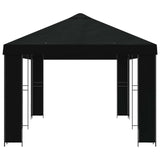 Gazebo da giardino 6 x 3 m Nero Poliestere e Acciaio 190
