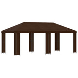 Gazebo da giardino 6 x 3 m Marrone Poliestere e Acciaio 190