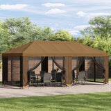Gazebo con pareti laterali 6 x 3 m Beige Poliestere e Acciaio