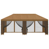 Gazebo con pareti laterali 6 x 3 m Beige Poliestere e Acciaio