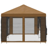 Gazebo con pareti laterali 6 x 3 m Beige Poliestere e Acciaio