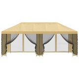 Gazebo con pareti laterali 6 x 3 m Crema Poliestere e Acciaio