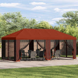 Gazebo con pareti laterali 6 x 3 m Terracotta