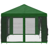 Gazebo con pareti laterali 6 x 3 m Verde Poliestere e Acciaio