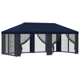 Gazebo con pareti laterali 6 x 3 m Blu Poliestere e Acciaio 190