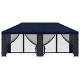 Gazebo con pareti laterali 6 x 3 m Blu Poliestere e Acciaio 190