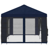 Gazebo con pareti laterali 6 x 3 m Blu Poliestere e Acciaio 190