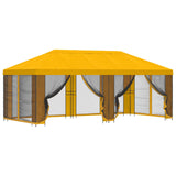 Gazebo con pareti laterali 6 x 3 m Giallo Poliestere e Acciaio